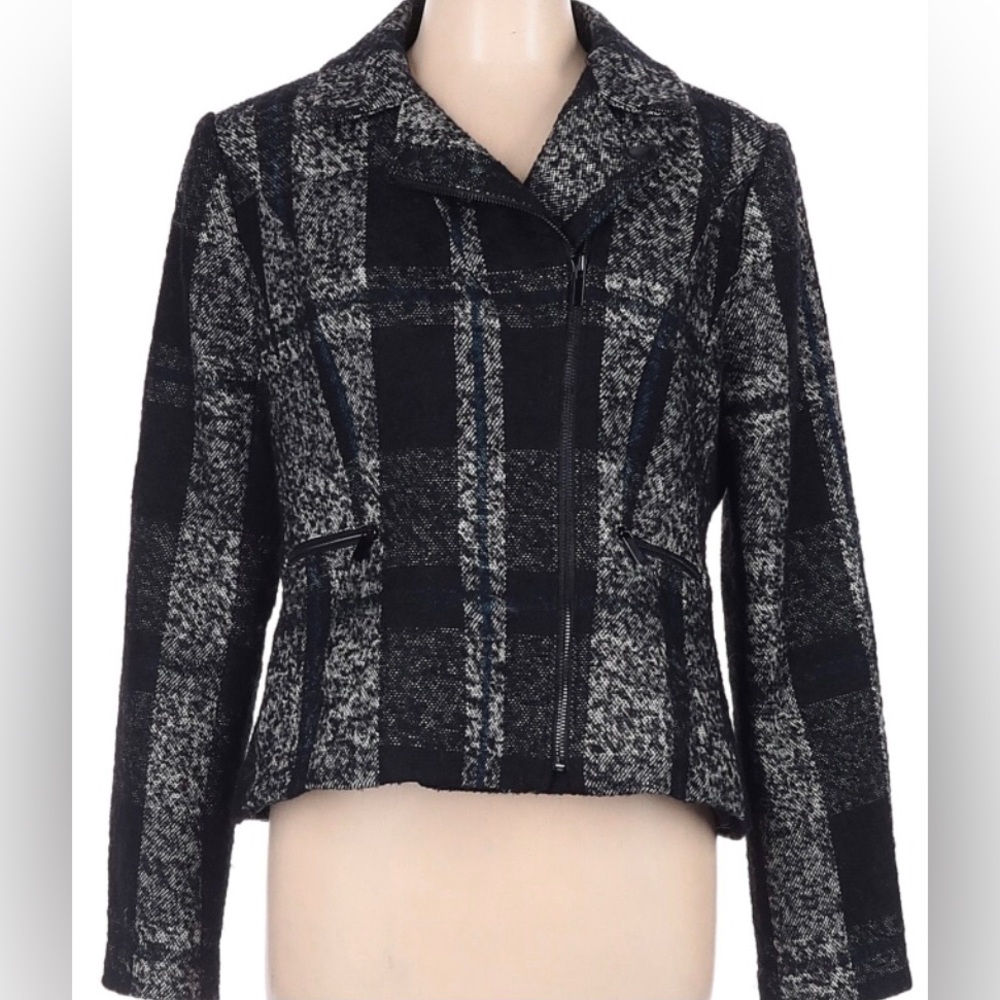 Classiques Entier - Plaid Wool Blend Lined Jacket in size L